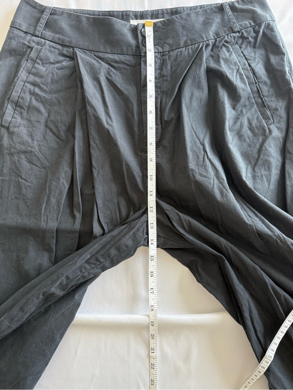 Anthropologie Black High-Waist Wide-Leg cropped Pants - Picture 8 of 10